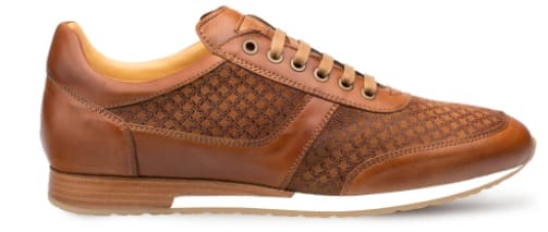 Maxim Tan Calfskin and Suede Dress Sneaker by Mezlan – Made in Spain