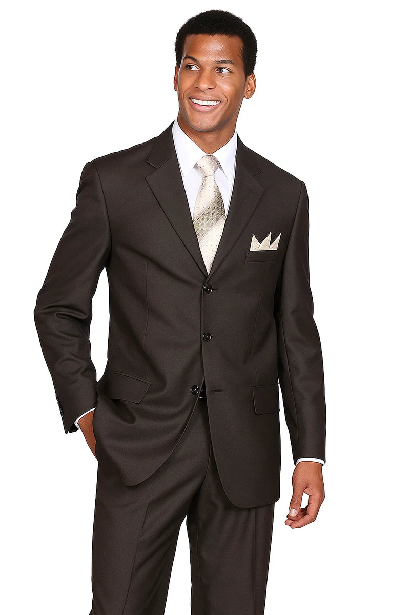 Men's-3-button-wool-brown