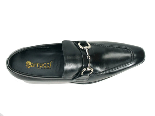 Carrucci Men’s Burnished Slip-On Loafer with Buckle Detail