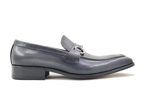 Carrucci Men’s Burnished Slip-On Loafer with Buckle Detail