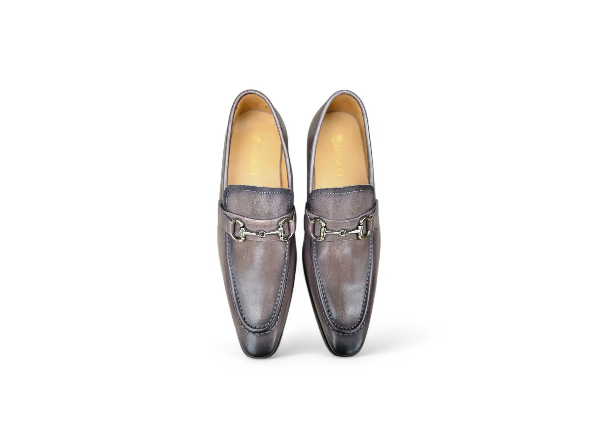 Carrucci Men’s Burnished Slip-On Loafer with Buckle Detail