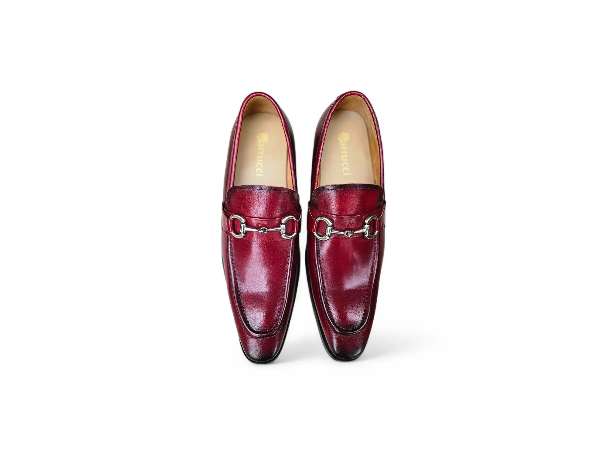 Carrucci Men’s Burnished Slip-On Loafer with Buckle Detail