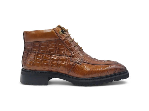 Men's Lace-up Boots Alligator Embossed Carrucci