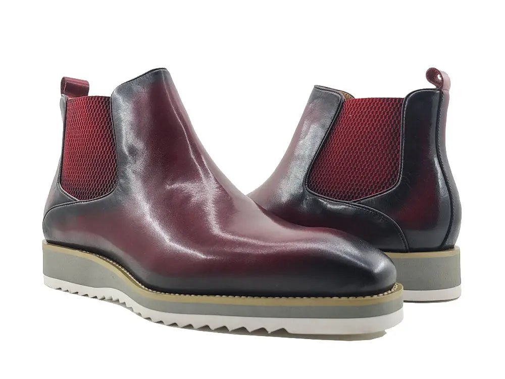 Patina Leather Chelsea Boots for Men