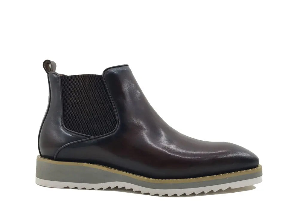 Patina Leather Chelsea Boots for Men
