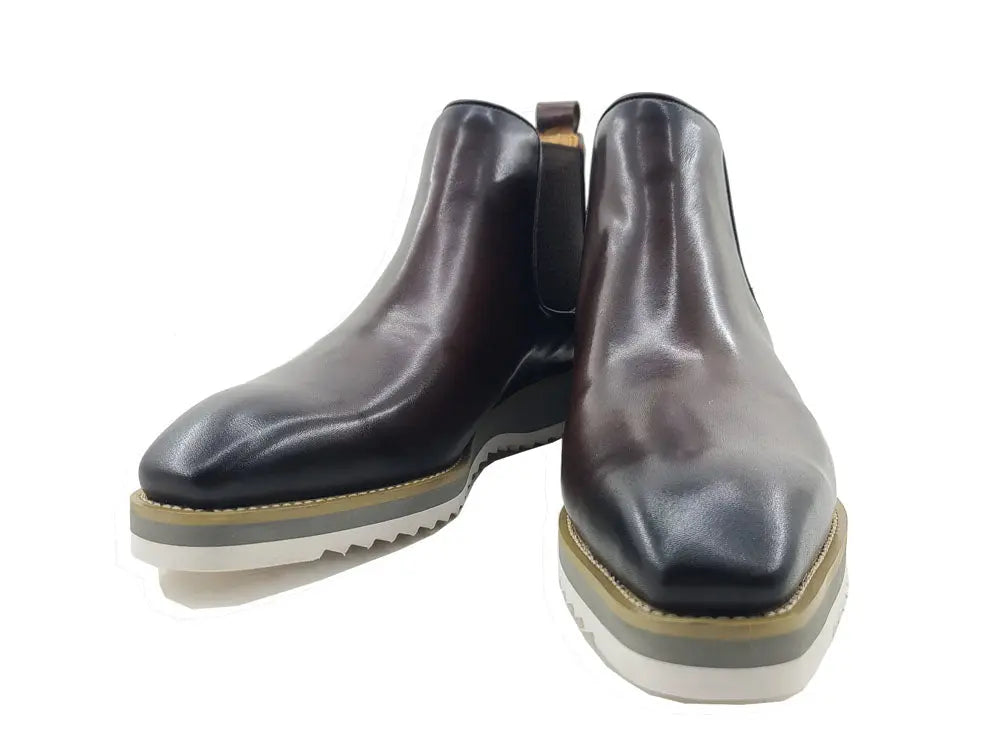Patina Leather Chelsea Boots for Men