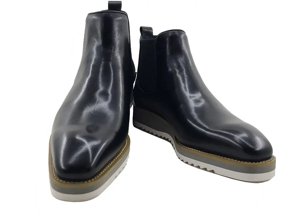 Patina Leather Chelsea Boots for Men