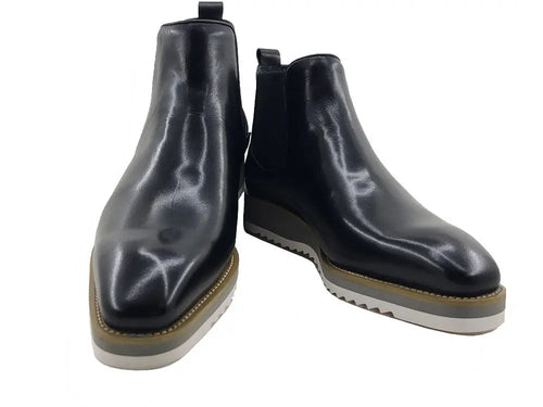 Patina Leather Chelsea Boots for Men