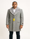 Men’s Grey Wool Overcoat with Plush Faux Fur Shawl Collar – Winter Luxury Coat