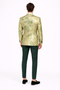 Men’s Ivory Green and Gold Floral Embroidered Tuxedo Jacket with Satin Lapel