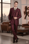 Men’s Burgundy 3-Piece Suit – Burgundy