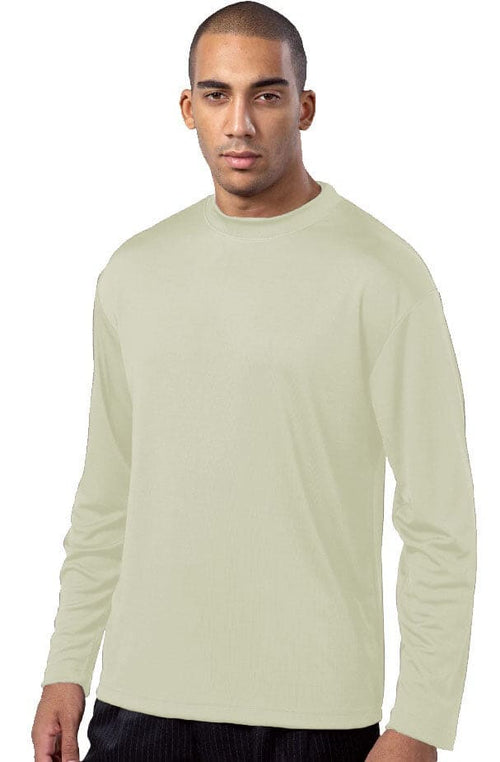 Mens Knitted Rayon Silky Smooth Feel Sweater Long Sleeve Cream