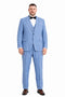Men’s Smoke Blue Pinstripe 3-Piece Suit – Two Button Vintage Style with Wide Notch Lapel & Vest