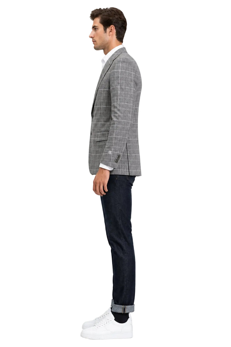 Stacy Adams Men's Hybrid Fit Sport Coat - Windowpane Plaid