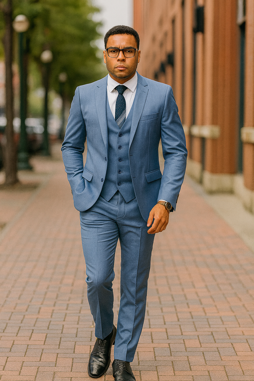 Dusty Blue Groomsmen Suits - Dusty Blue Suits