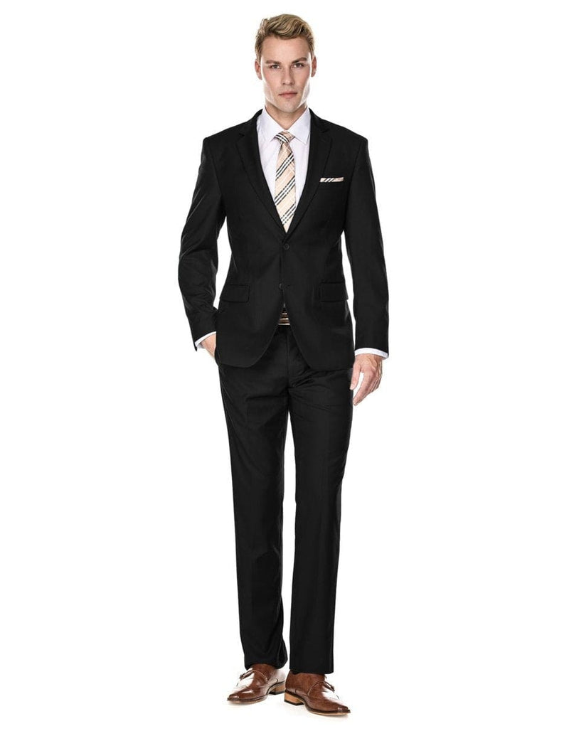 Mens Black2 Button Modern Fit Suit