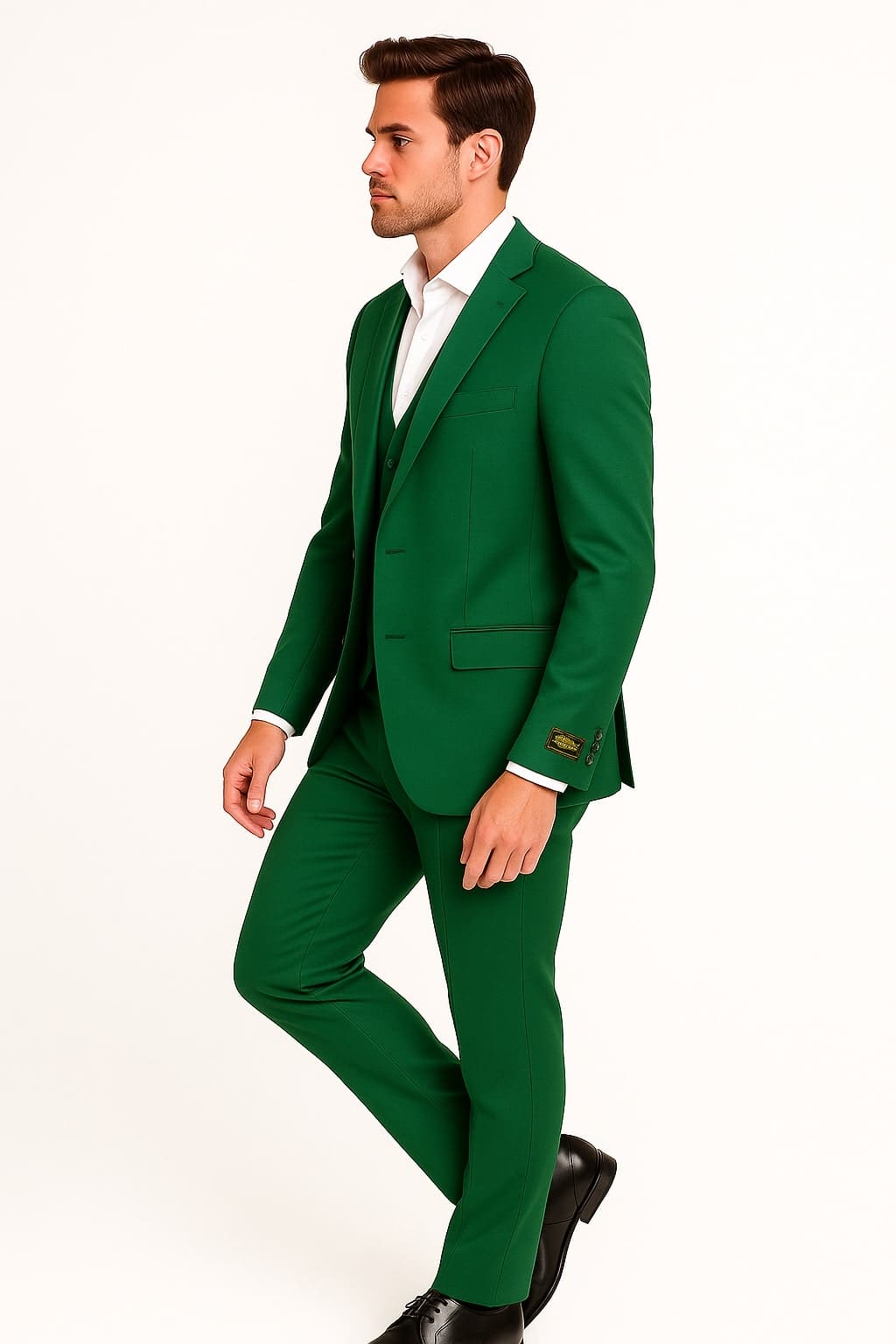Mens Emerald Green 3-Piece Suit – Slim Fit Wedding and Formal Suit by Alberto Nardoni