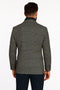 Mens Grey and Blue Glen Check Wool Blazer with Quilted Inner Layer