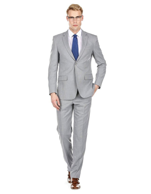 Mens Cheap Grey Suit Mens Modern Fit Summer Wedding Suit Light Grey
