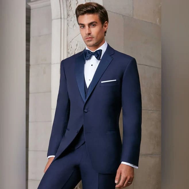 Smoking Traje - Esmoquin - Smoking Para Hombre - Slim Fit Trajes De Novio Navy Tuxedo