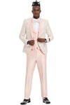 Mens One Button Vested Shawl Lapel Prom Tuxedo in Pink