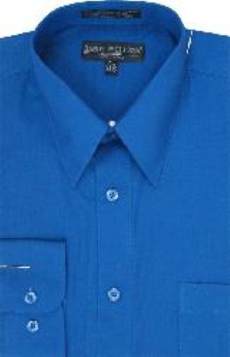 Cheap Mens Dress Shirt Royal Blue Discounted Affordable Shirt $35 - AlbertoNardoniStore