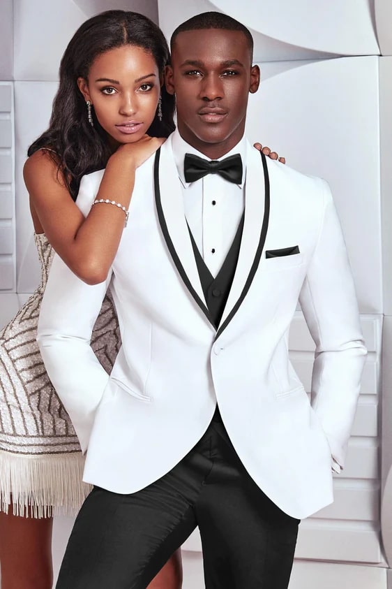 Smoking Traje - Esmoquin - Smoking Para Hombre - White Tuxedo Two Button Trajes De Novio