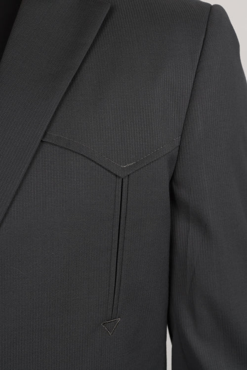 Mens Black Western Sport Coat w/ Elbow Patch - Charcoal