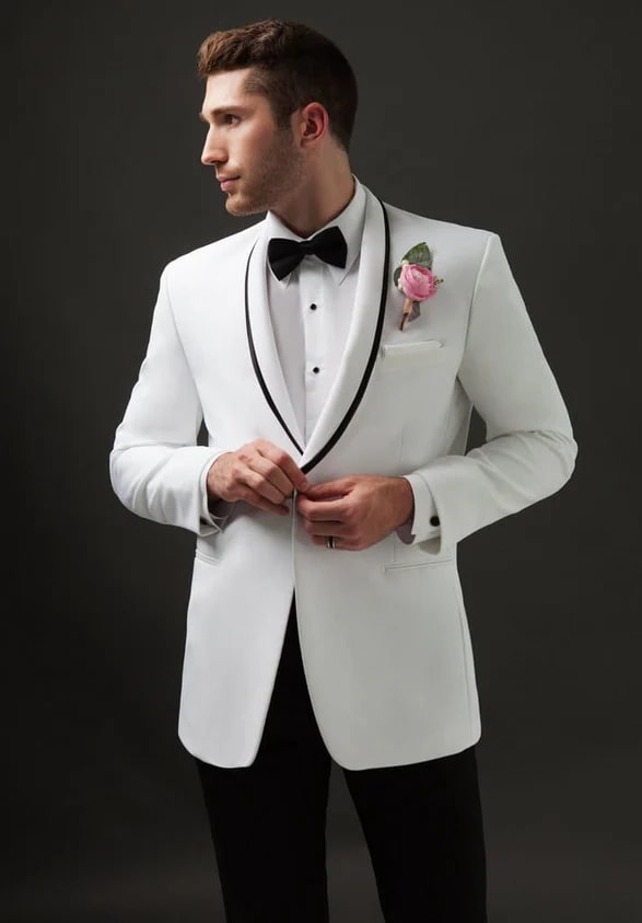 Smoking Traje - Esmoquin - Smoking Para Hombre - White Tuxedo Two Button Trajes De Novio