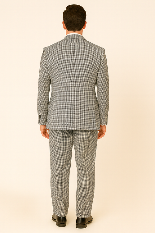 Mens Urban Suits - 100% Wool Suit - Single Button Double Breasted Vest Pleated Pants
