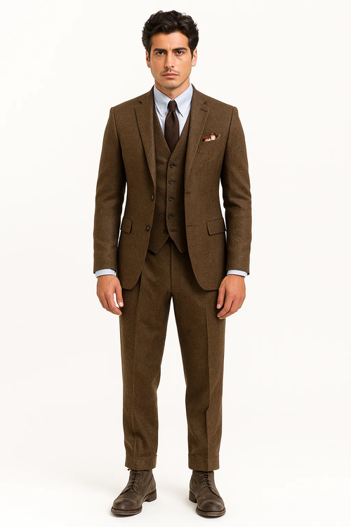 Mens Brown Wedding Suit