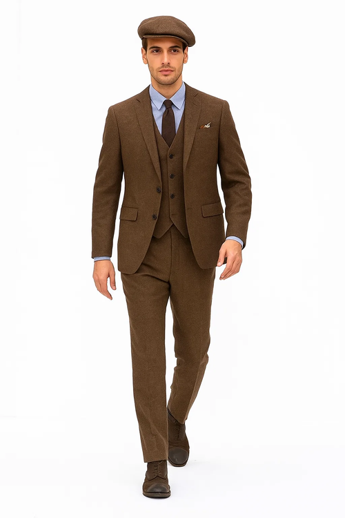 Mens Brown Wedding Suit