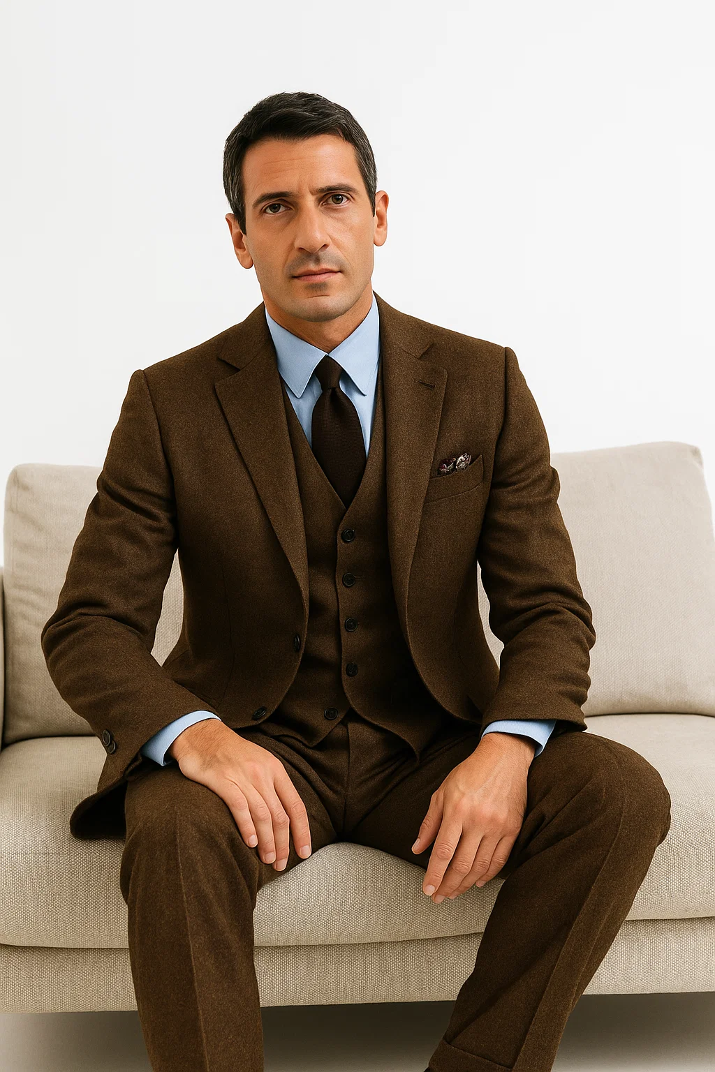 Mens Brown Wedding Suit