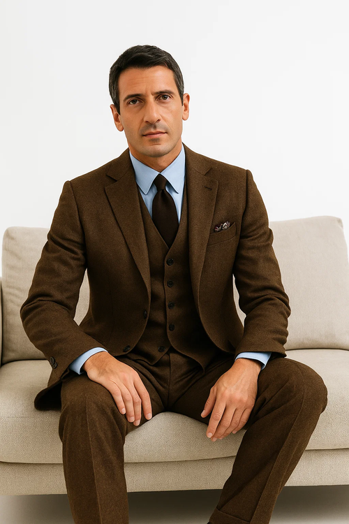 Mens Brown Wedding Suit
