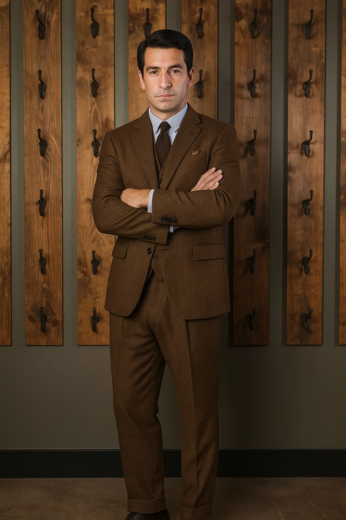 Mens Brown Wedding Suit