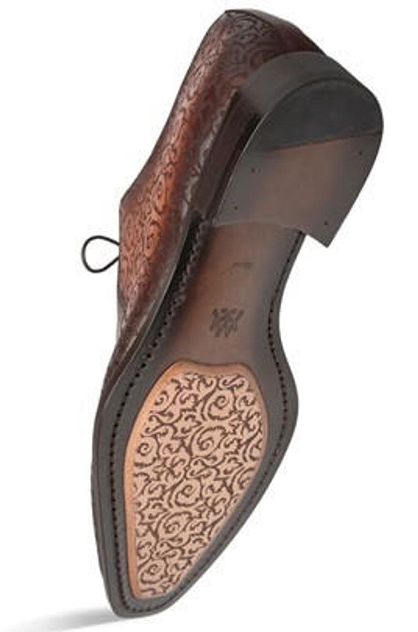 Mezlan Shoes Men's Designer Cognac Rust Fancy Embossed Derby Lontani
