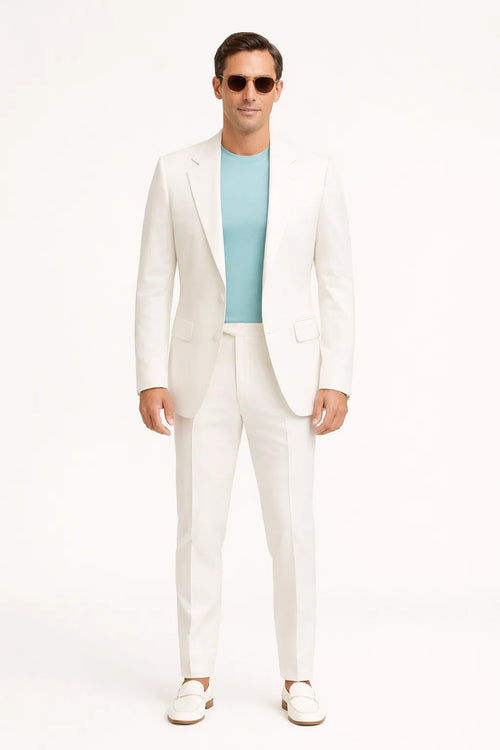 Mens Don Johnson Miami Vice White Suit Halloween Costume
