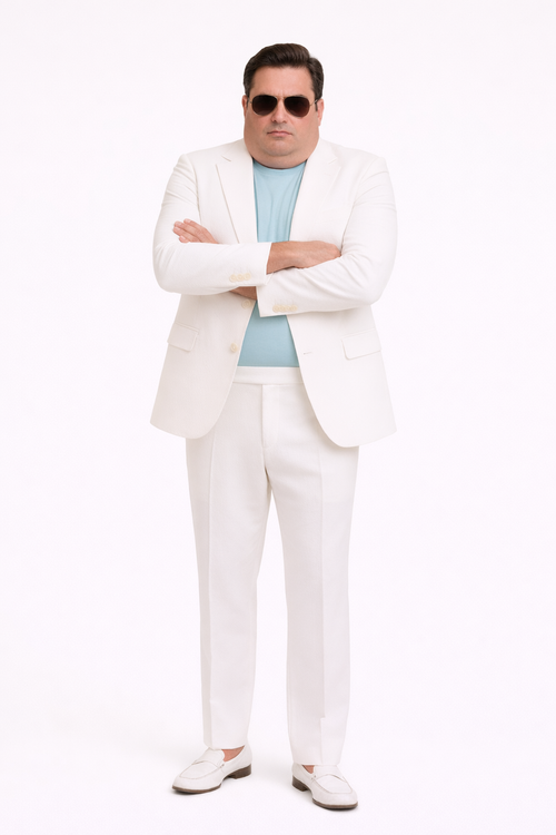 Mens Don Johnson Miami Vice White Suit Halloween Costume