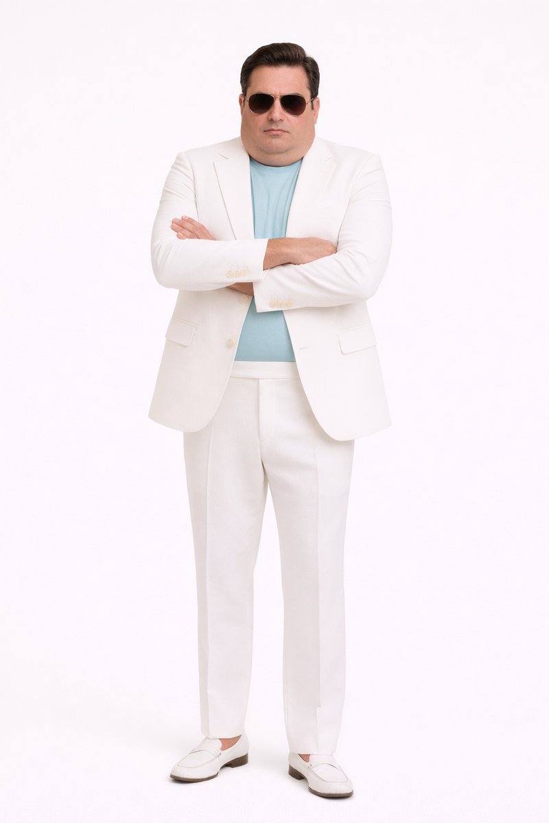 Mens Don Johnson Miami Vice White Suit Halloween Costume