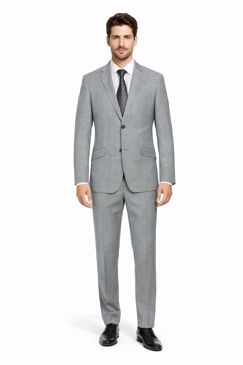 Mens Gray Plaid Suit Slim Fit