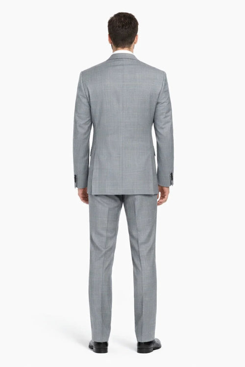 Mens Gray Plaid Suit Slim Fit