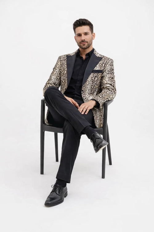 Mens Jacket Snakeskin Blazer Snake Skin