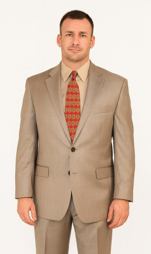 Mens Regal Fit Suit - Beige Suit