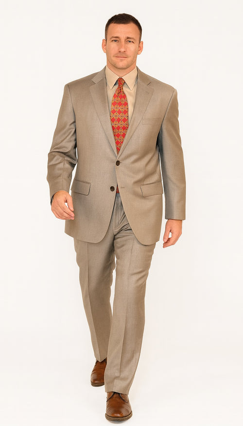 Mens Regal Fit Suit - Beige Suit