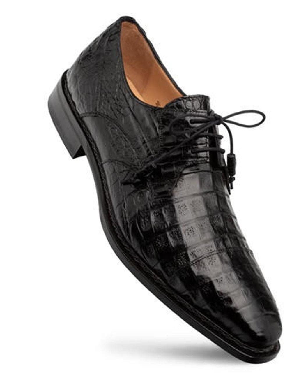 Mezlan Mens Shoes Crocodile Black Derby Captoe Shoes Giovane