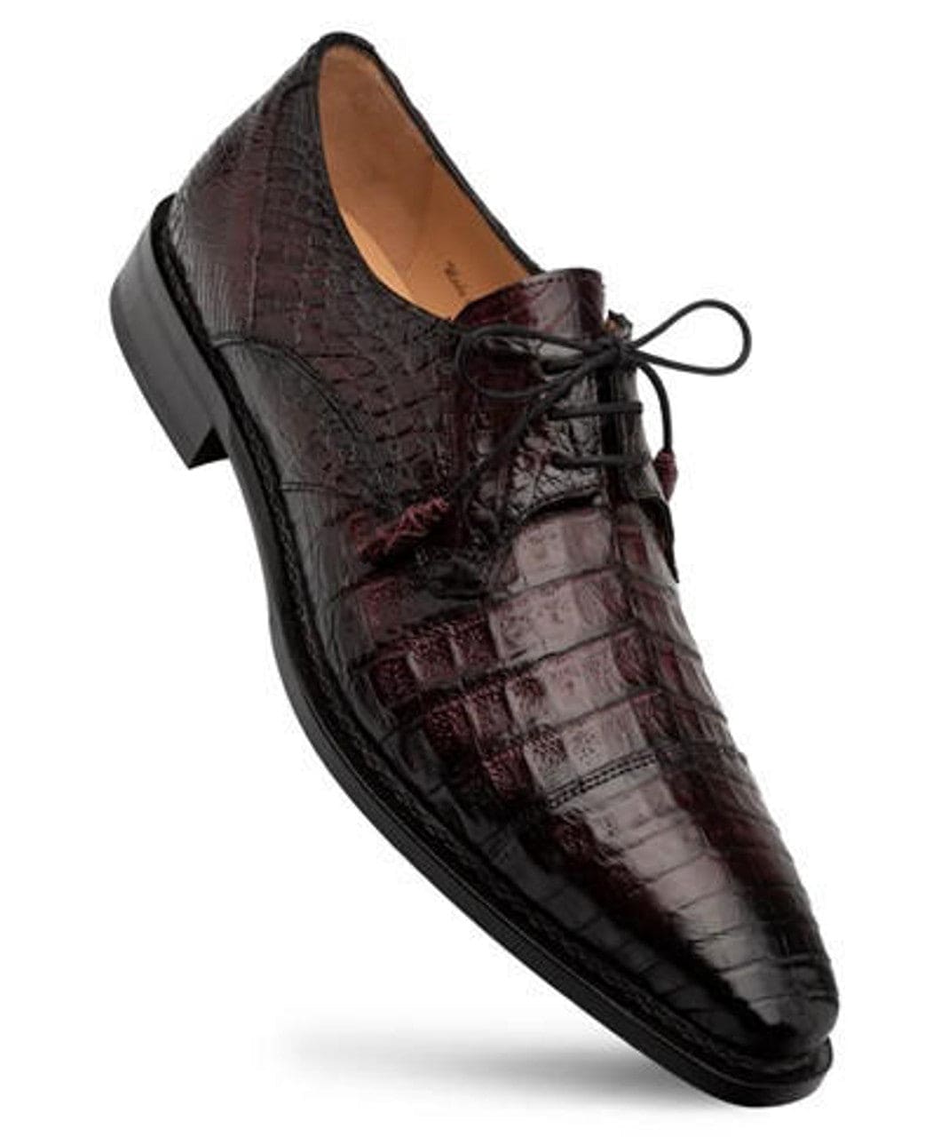 Mezlan Mens Shoes Gator Burgundy Derby Captoe Shoes Giovane