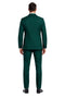 Mens Forest Green 3 Piece 2 Button Slim Fit Suit