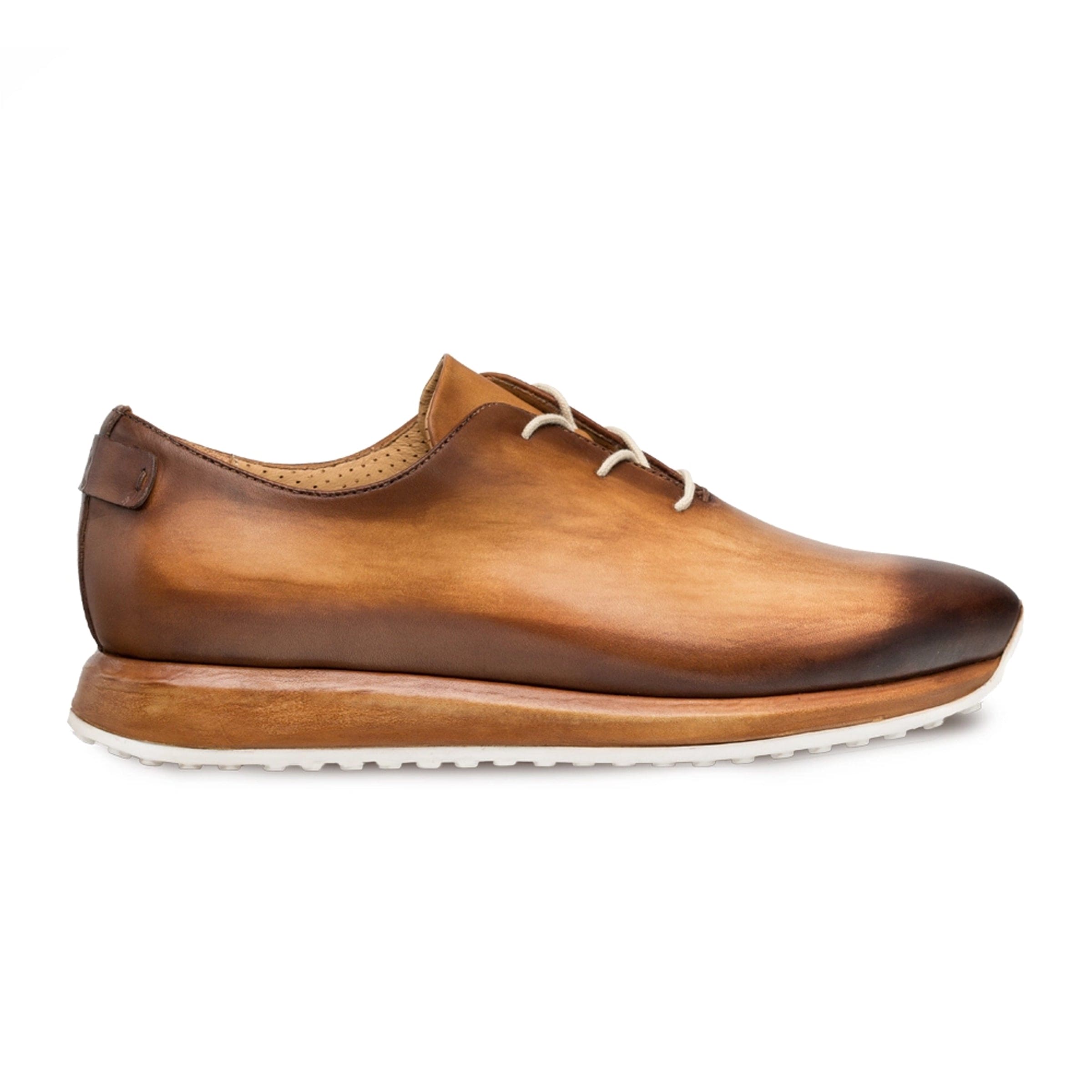 Mezlan Brahman Men’s Cognac Calfskin Dress Sneakers – Hand‑Burnished Luxury Casuals