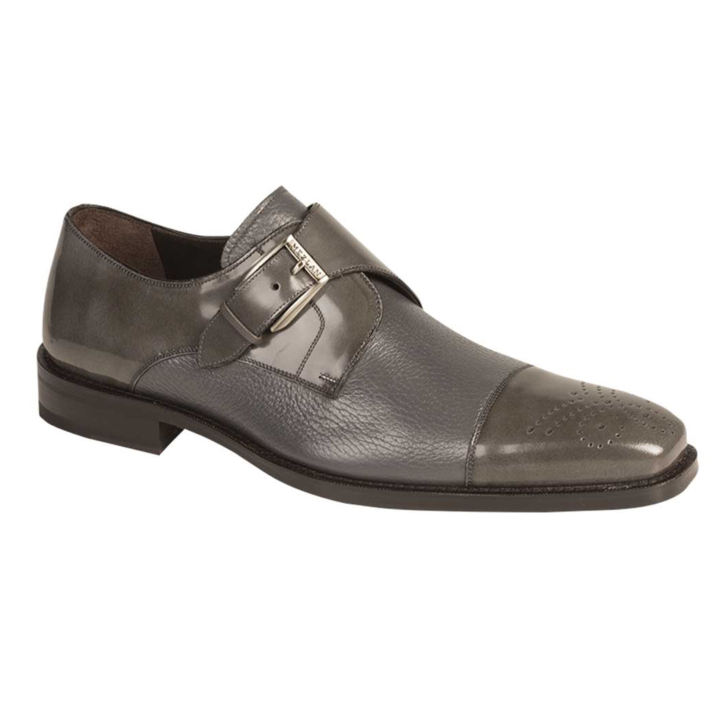 Mezlan Phoenix Black Deerskin Monk Strap Dress Shoes – Cap Toe Luxury Shoes