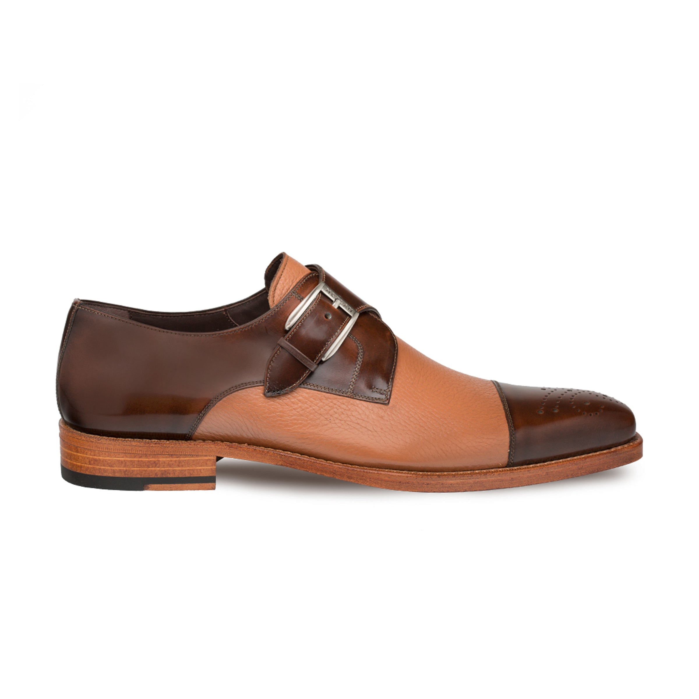 Mezlan Phoenix Black Deerskin Monk Strap Dress Shoes – Cap Toe Luxury Shoes